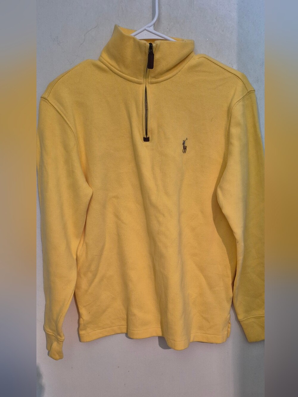 Polo by Ralph Lauren Men's Yellow Quarter-Zip Pullover Sweater Sz.S